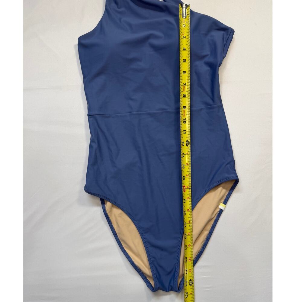 Summersalt Ruched Sidestroke One Shoulder Swimsuit Size 8 Blue One Piece - Picture 12 of 13